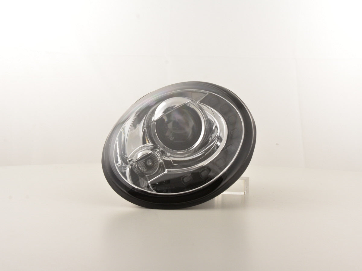 Scheinwerfer Set Daylight LED TFL-Optik VW New Beetle 9C 98-05 chrom Scheinwerfer Set Daylight LED TFL-Optik VW New Beetle 9C 98-05 chrom